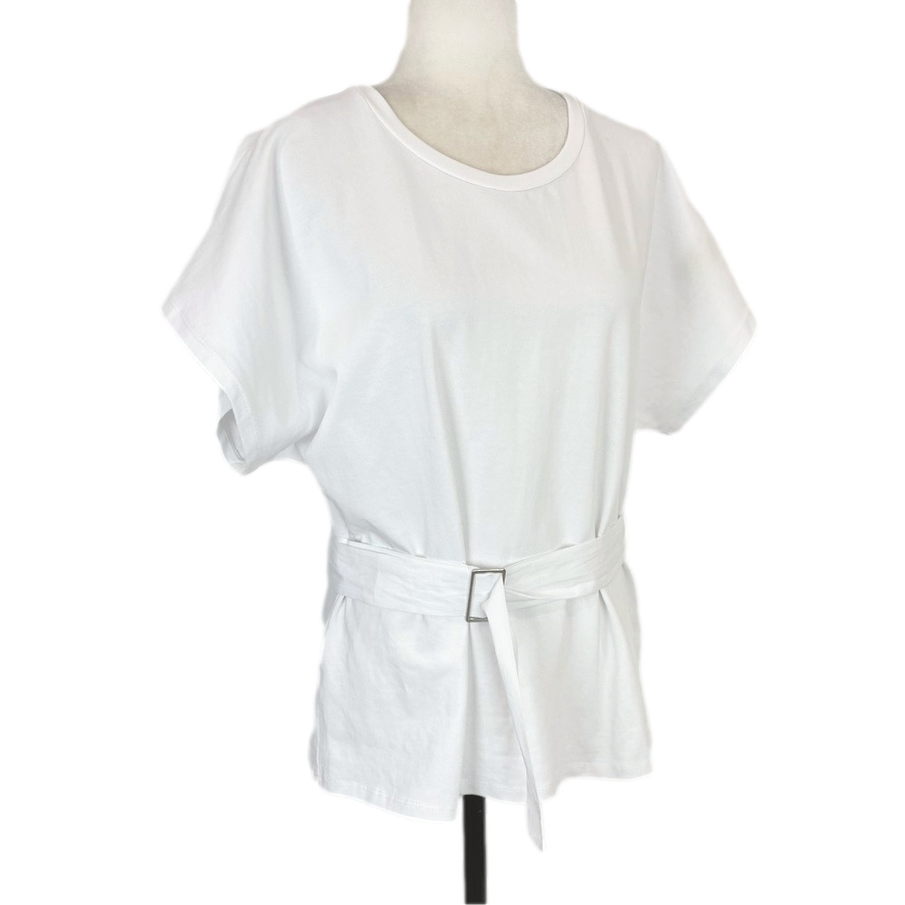 Zara white belted t-shirt, NWT
